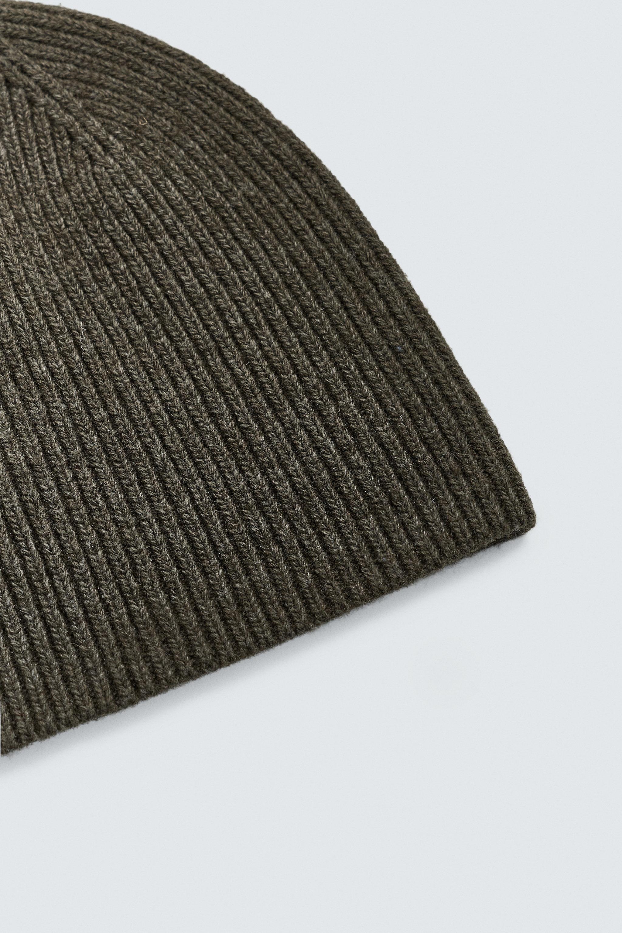 WOOL BLEND RIBBED BEANIE